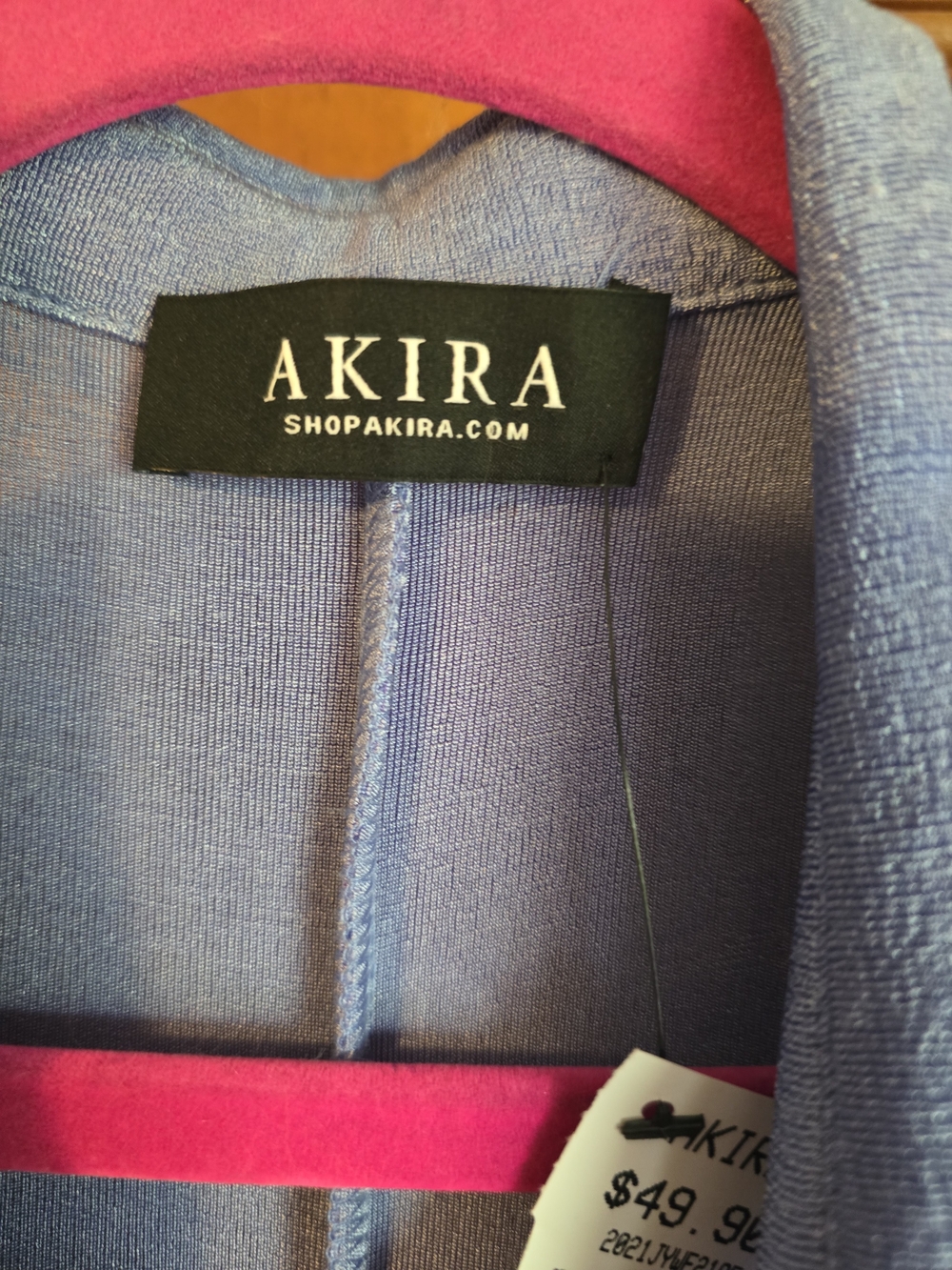 Akira Lavender Ruched Button-Front Long Sleeve Dress - Picture 2 of 16